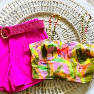 FARM Rio Multicolor Tropical Crop Top